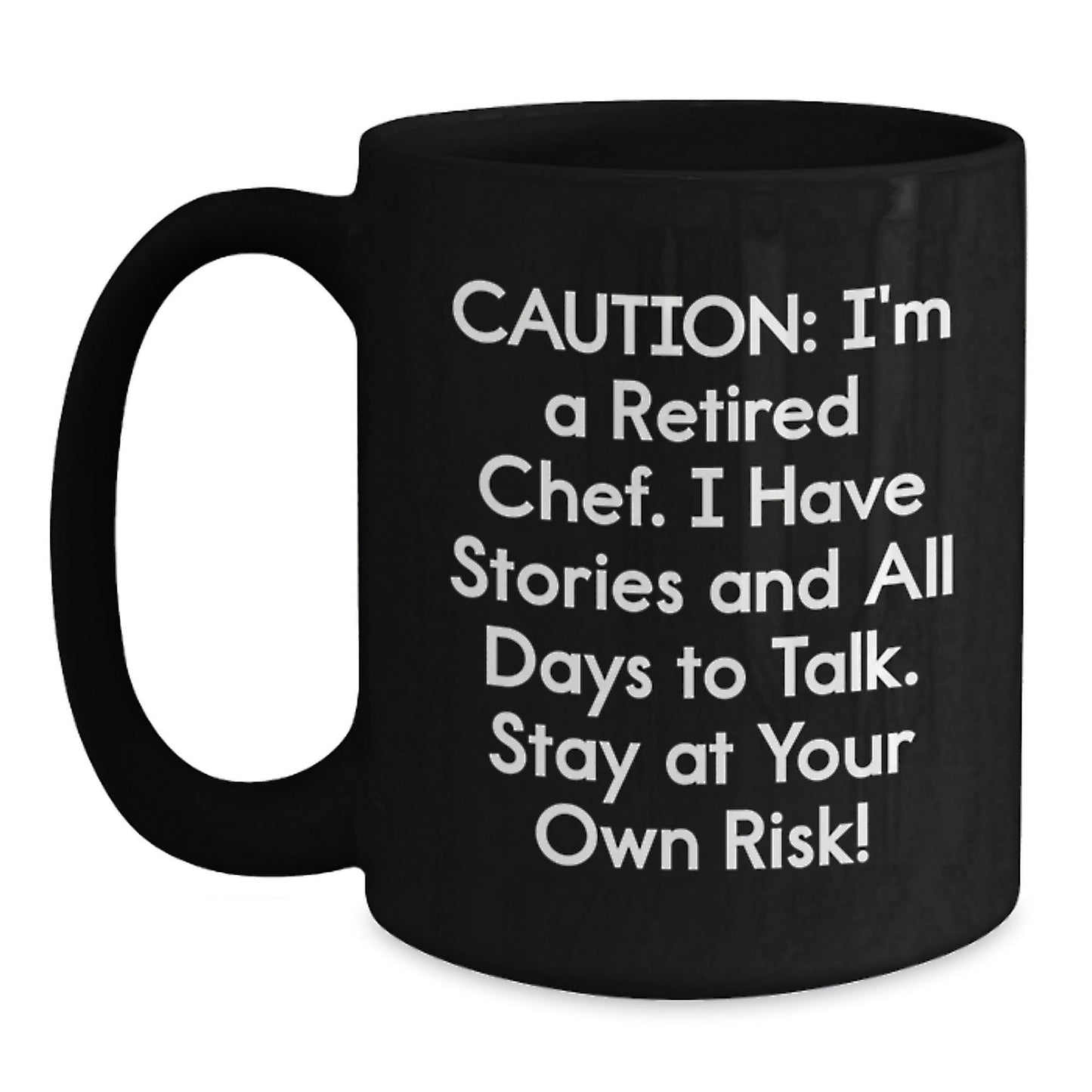 Funny Chef Gifts from Men for Graduation Unique Black Coffee Mug, 'Caution: I'm A Retired Chef...', Chef Appreciation Mug for Friends, Family, or Coworkers - The Buy Boom