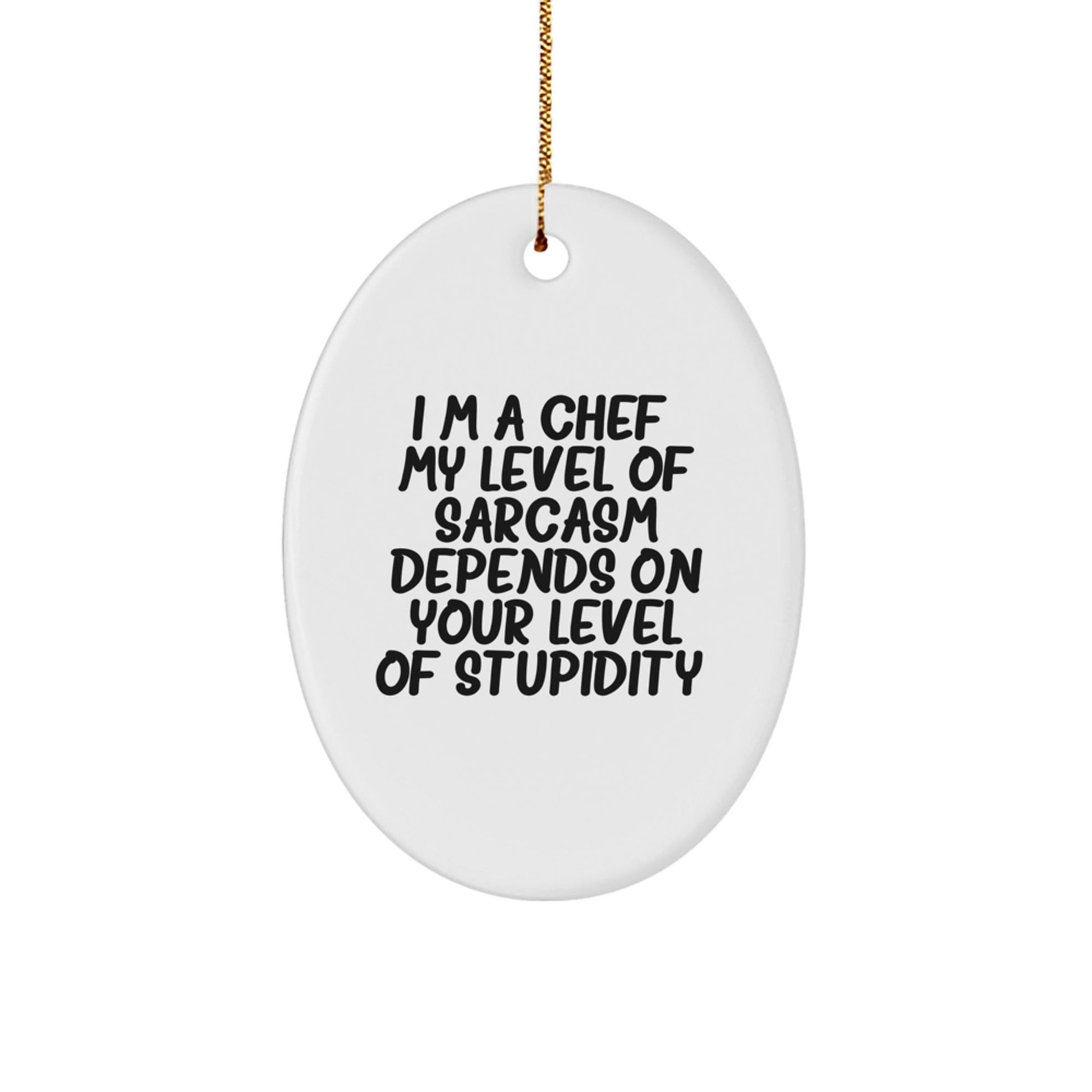 Funny Chef Gifts from Men to Friends - Oval Ornament, Christmas Unique Gifts for Chef, Chef Oval Decoration - The Buy Boom