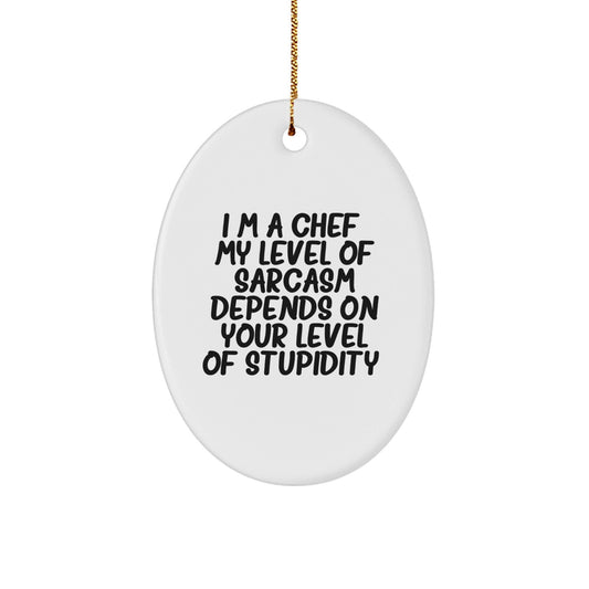 Funny Chef Gifts from Men to Friends - Oval Ornament, Christmas Unique Gifts for Chef, Chef Oval Decoration - The Buy Boom