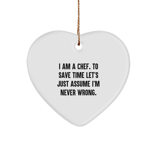 Funny Chef Heart Ornament Gifts from Family to Friends - Heartfelt Christmas Unique Gifts for Chef Men Women Coworkers - The Buy Boom