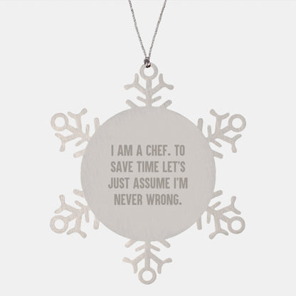 Funny Chef Snowflake Ornament Gifts from Friends for Chef Christmas Unique Decorations - The Buy Boom