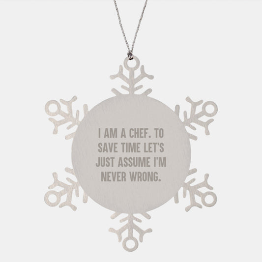 Funny Chef Snowflake Ornament Gifts from Friends for Chef Christmas Unique Decorations - The Buy Boom