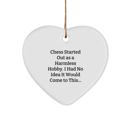 Funny Chess Heart Ornament Gifts from Friends for Christmas, Heart Shaped Ornament, Gifts for Men and Women, Unique Chess Decorations, Christmas Unique Gifts - The Buy Boom