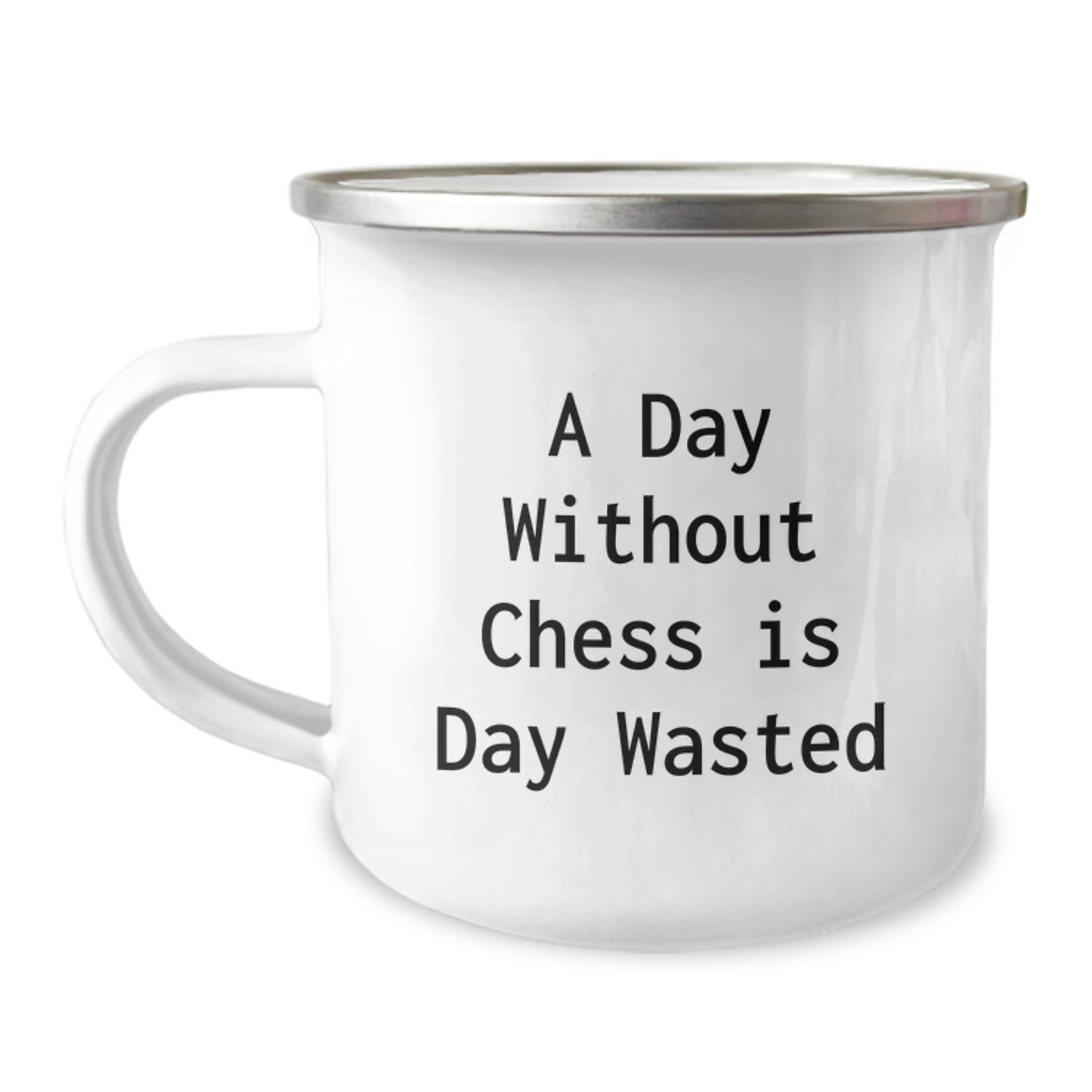 Funny Chess Lovers Gift for Men, 'A Day Without Chess Is Day Wasted' Camping Mug from Friends for Birthday - The Buy Boom