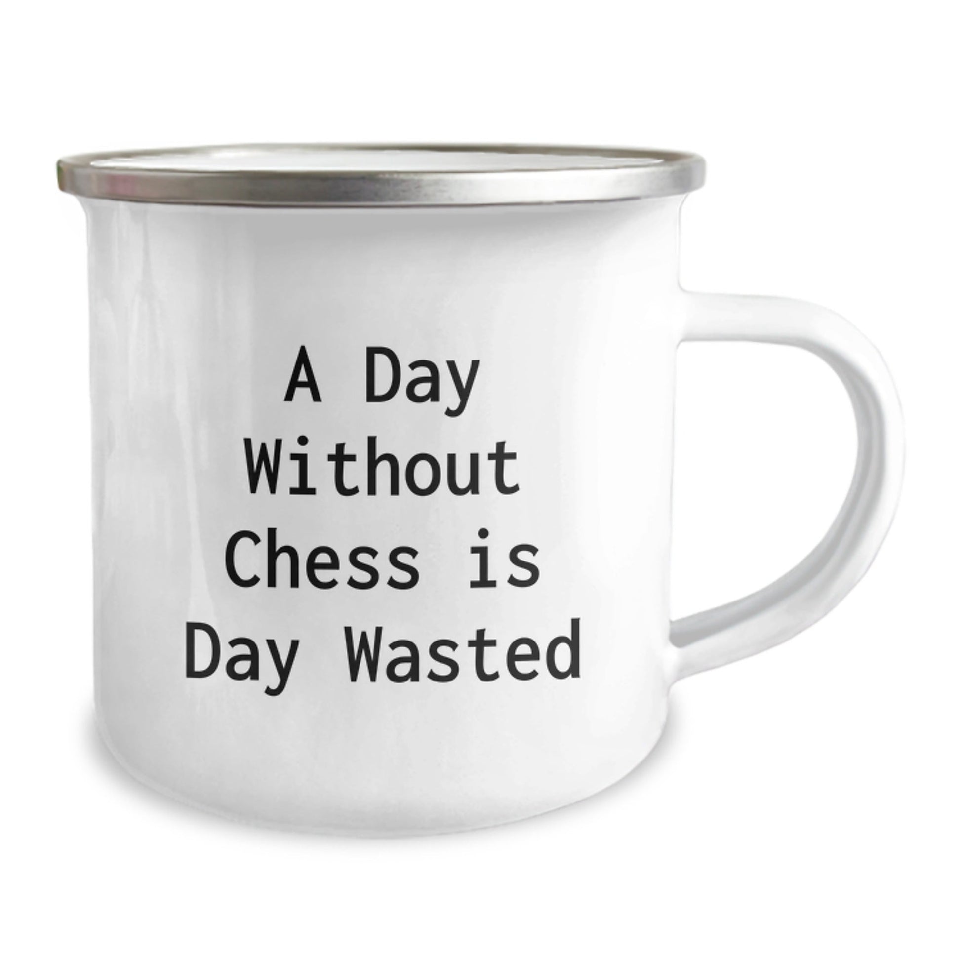 Funny Chess Lovers Gift for Men, 'A Day Without Chess Is Day Wasted' Camping Mug from Friends for Birthday - The Buy Boom
