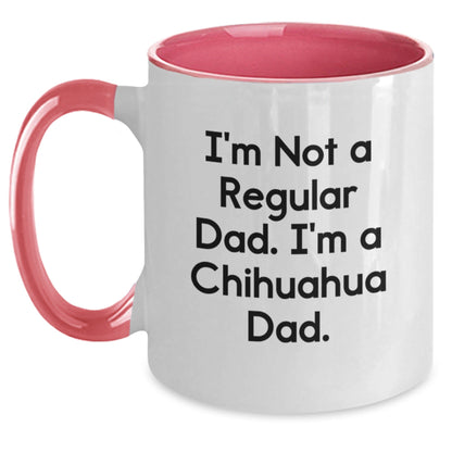 Funny Chihuahua Dad Gifts from Men to Family Members - Unique Two Tone Coffee Mug, I'm Not A Regular Dad, 11oz Ceramic Mug for Christmas Unique Gifts - The Buy Boom