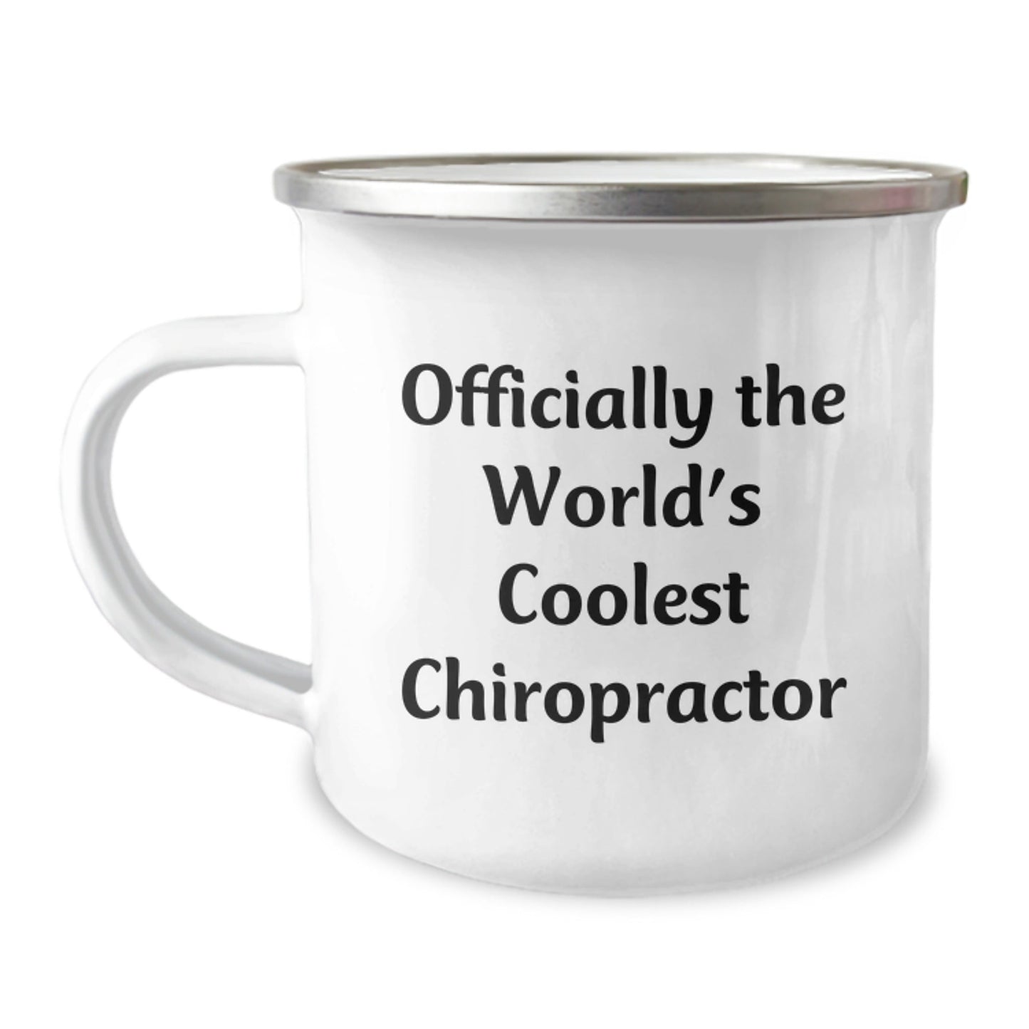 Funny Chiropractor Gifts for Graduation - 'Officially The World's Coolest Chiropractor' Enamel Camping Mug, Gifts from Family to Men or Women - The Buy Boom