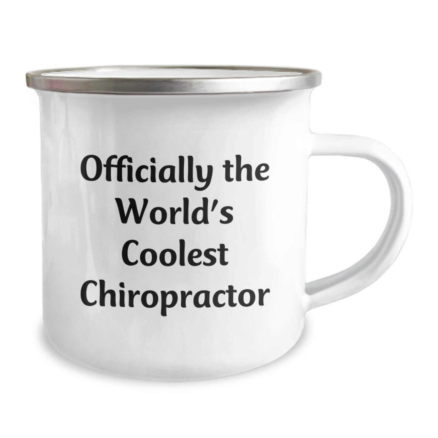 Funny Chiropractor Gifts for Graduation - 'Officially The World's Coolest Chiropractor' Enamel Camping Mug, Gifts from Family to Men or Women - The Buy Boom