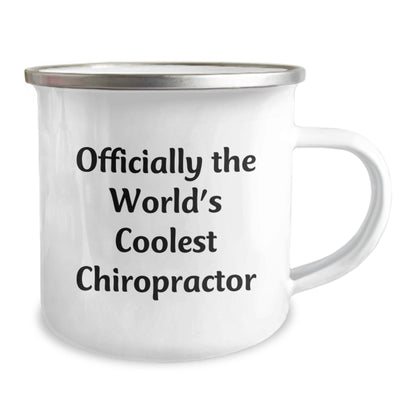 Funny Chiropractor Gifts for Graduation - 'Officially The World's Coolest Chiropractor' Enamel Camping Mug, Gifts from Family to Men or Women - The Buy Boom