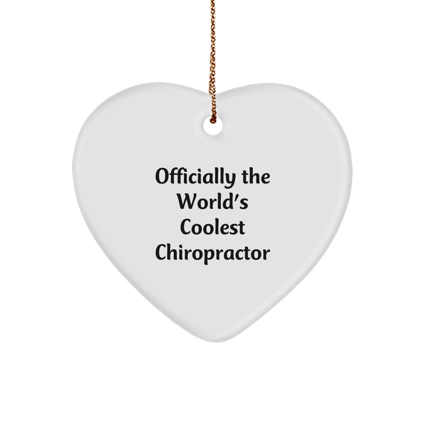 Funny Chiropractor Gifts for Men, 'Officially The World's Coolest Chiropractor' Heart Ornament, Christmas Unique Gifts from Friends to Family - The Buy Boom