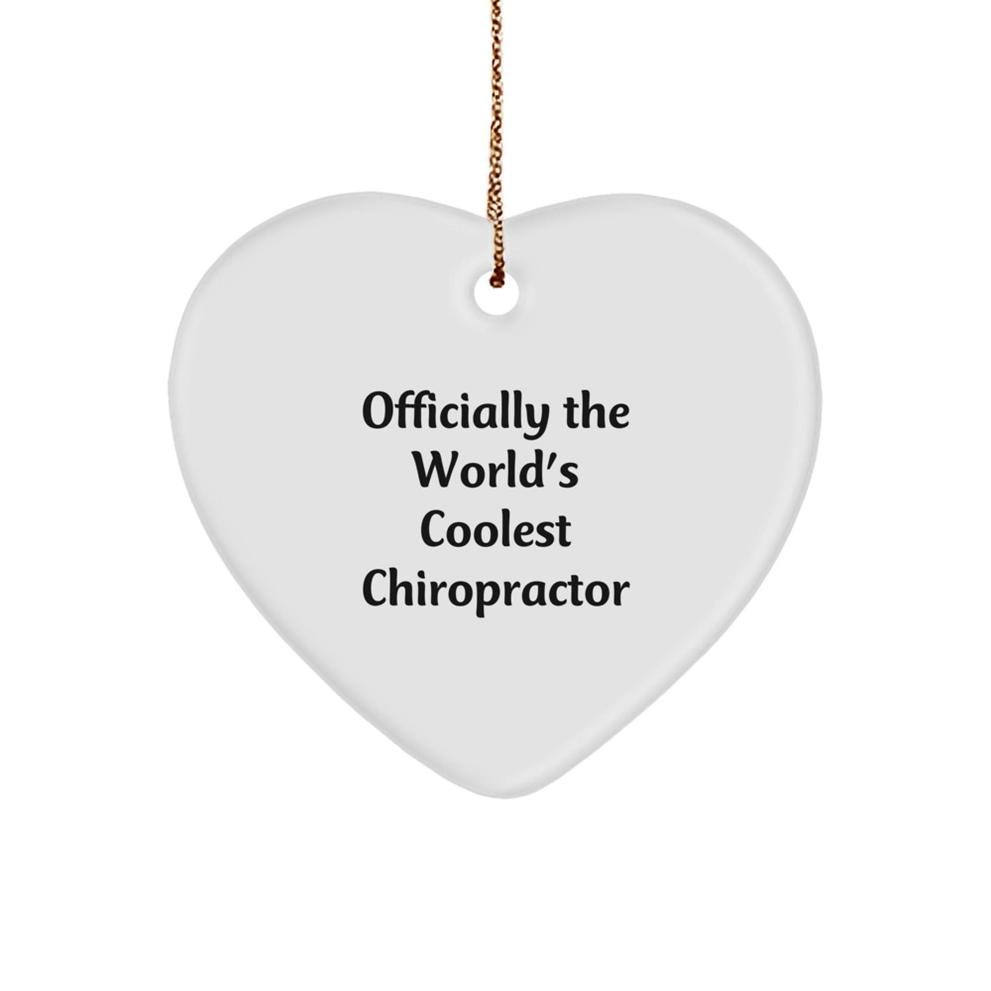 Funny Chiropractor Gifts for Men, 'Officially The World's Coolest Chiropractor' Heart Ornament, Christmas Unique Gifts from Friends to Family - The Buy Boom
