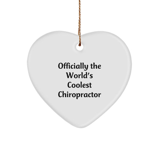 Funny Chiropractor Gifts for Men, 'Officially The World's Coolest Chiropractor' Heart Ornament, Christmas Unique Gifts from Friends to Family - The Buy Boom