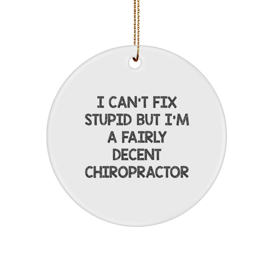 Funny Chiropractor Gifts from Men to Friends - Christmas Unique Ornament - I'm A Fairly Decent Chiropractor - The Buy Boom