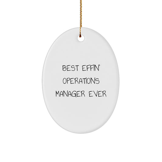 Funny Christmas Unique Gifts for Operations Managers, Best 'Effin' Oval Ornament 'Ever' - Gifts from Friends and Family - The Buy Boom
