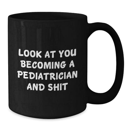 Funny Christmas Unique Gifts for Pediatrician Friends from Family Member Black Coffee Mug - The Buy Boom