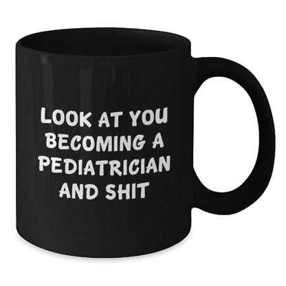 Funny Christmas Unique Gifts for Pediatrician Friends from Family Member Black Coffee Mug - The Buy Boom