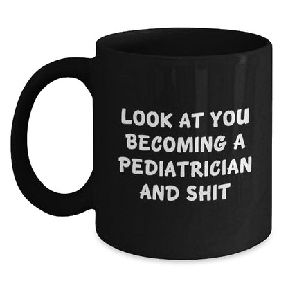 Funny Christmas Unique Gifts for Pediatrician Friends from Family Member Black Coffee Mug - The Buy Boom