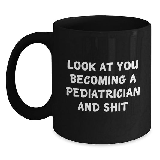 Funny Christmas Unique Gifts for Pediatrician Friends from Family Member Black Coffee Mug - The Buy Boom