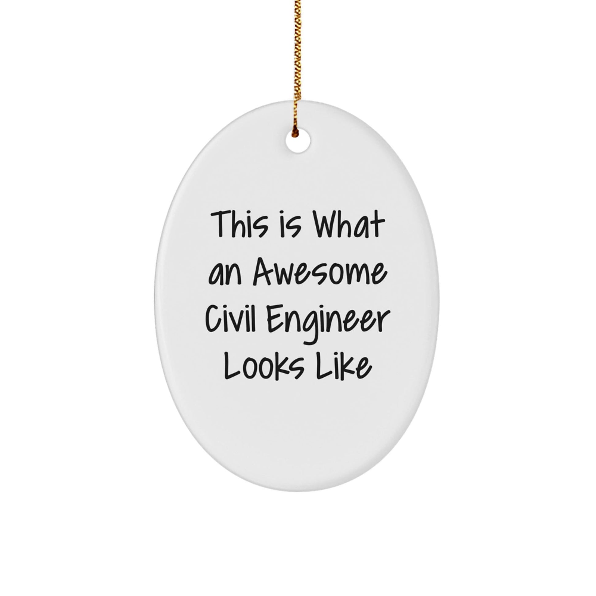 Funny Civil Engineer Gifts from Friends, Unique Oval Ornament for Civil Engineer Men Women, This Is What An Awesome Civil Engineer Looks Like Christmas Decorations - The Buy Boom