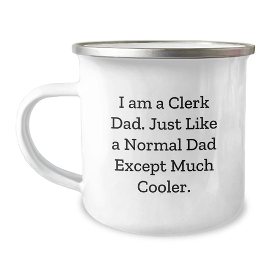 Funny Clerk Gifts from Dad - Unique Camping Mug for Clerk, Men, Friends, Coworkers, Family on Christmas Unique Gifts - The Buy Boom