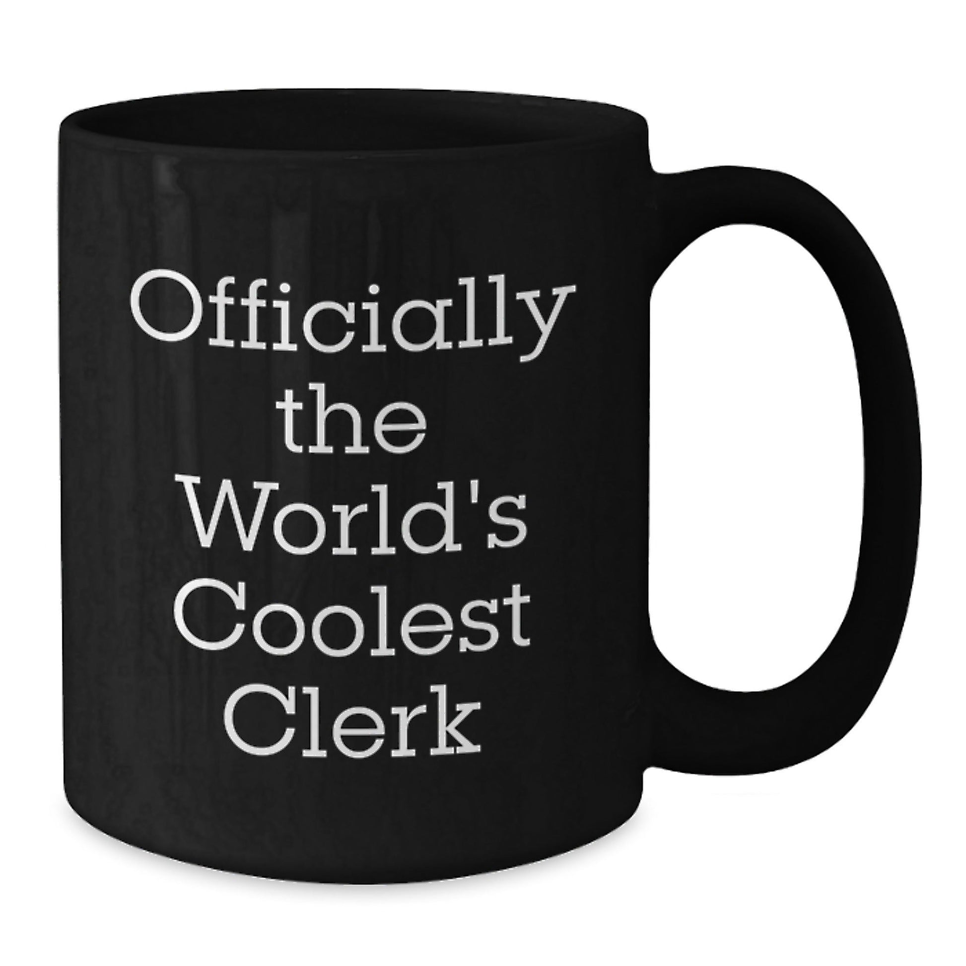 Funny Clerk Gifts from Friends - Officially The World's Coolest Clerk Black Coffee Mug, Christmas Unique Presents for Men, Women, Coworkers, Family - The Buy Boom