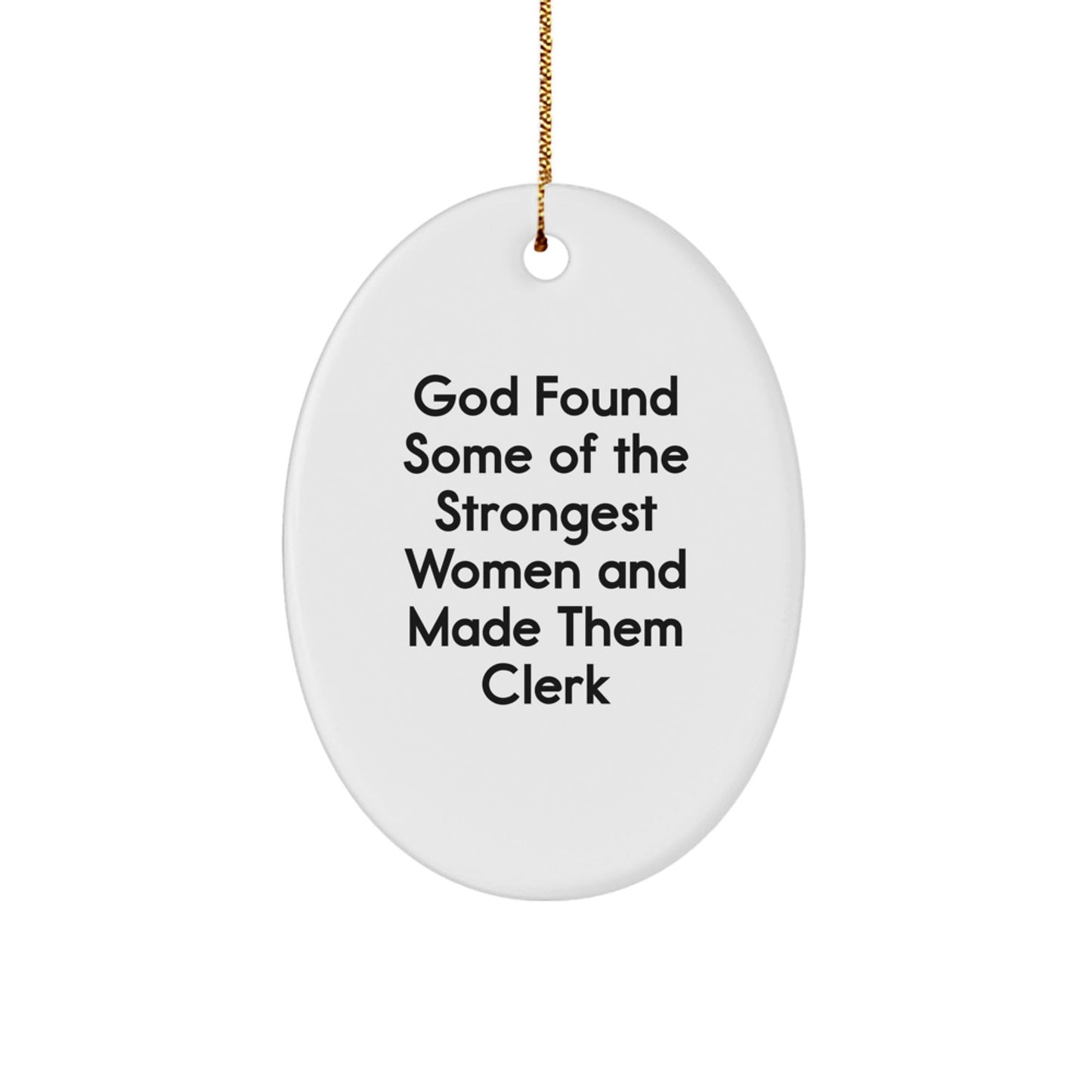 Funny Clerk Gifts from Men for Women, Oval Ornament with Inspirational Quote, Christmas Unique Presents for Office Staff - The Buy Boom