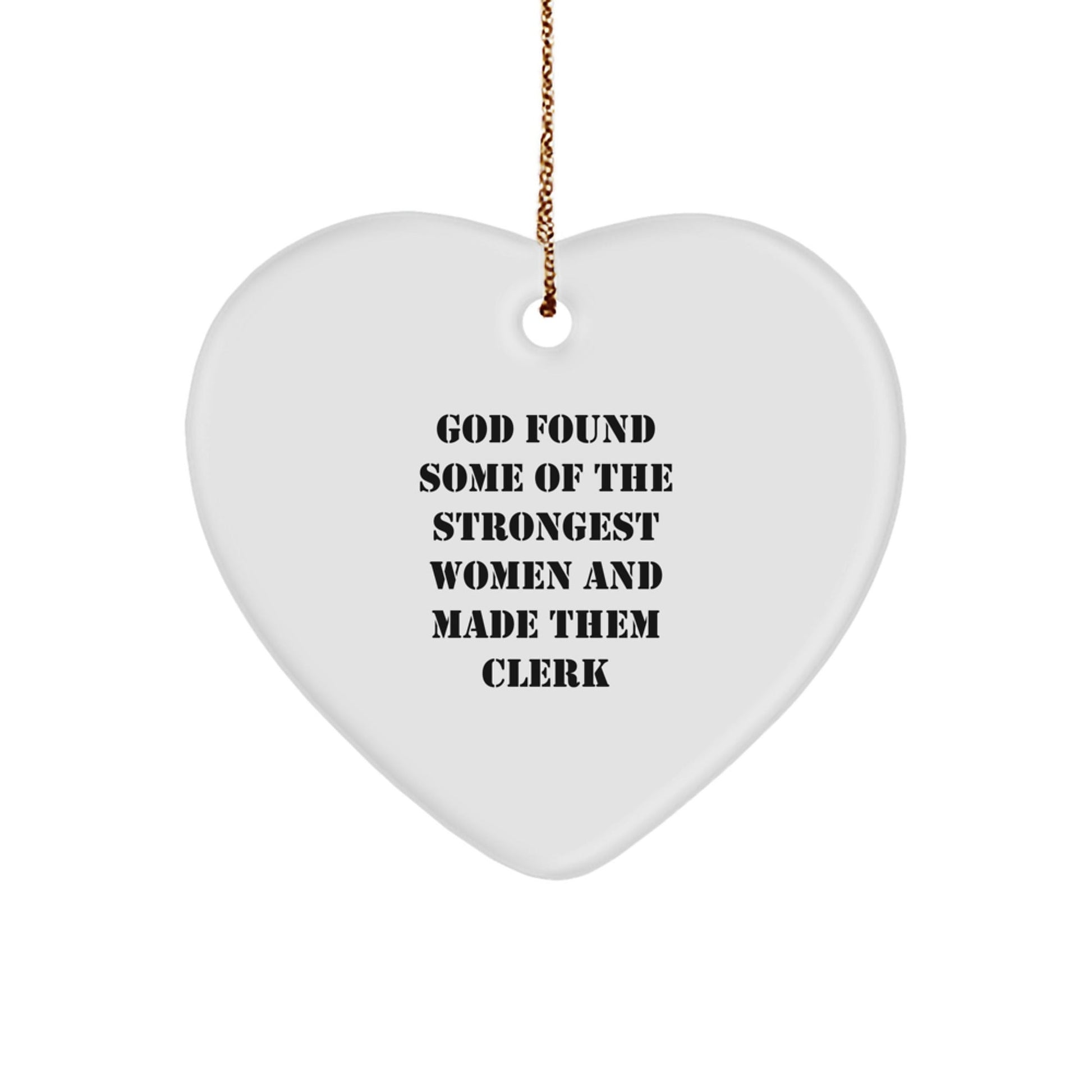 Funny Clerk Gifts from Men, Heart Ornament for Women, Christmas Unique Gifts with Quote - The Buy Boom