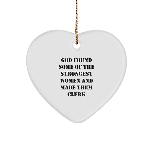 Funny Clerk Gifts from Men, Heart Ornament for Women, Christmas Unique Gifts with Quote - The Buy Boom