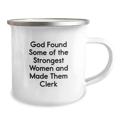 Funny Clerk Gifts from Men, Women, Coworkers, Family for Clerk Christmas Unique Presents - Camping Mug with God Quote - The Buy Boom