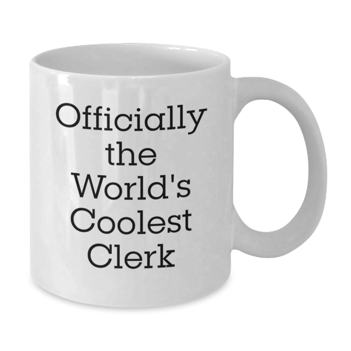 Funny Clerk White Coffee Mug Gifts from Friends for Men, Women, Coworkers, Family - 'Officially The World's Coolest Clerk' Christmas Unique Gifts - The Buy Boom