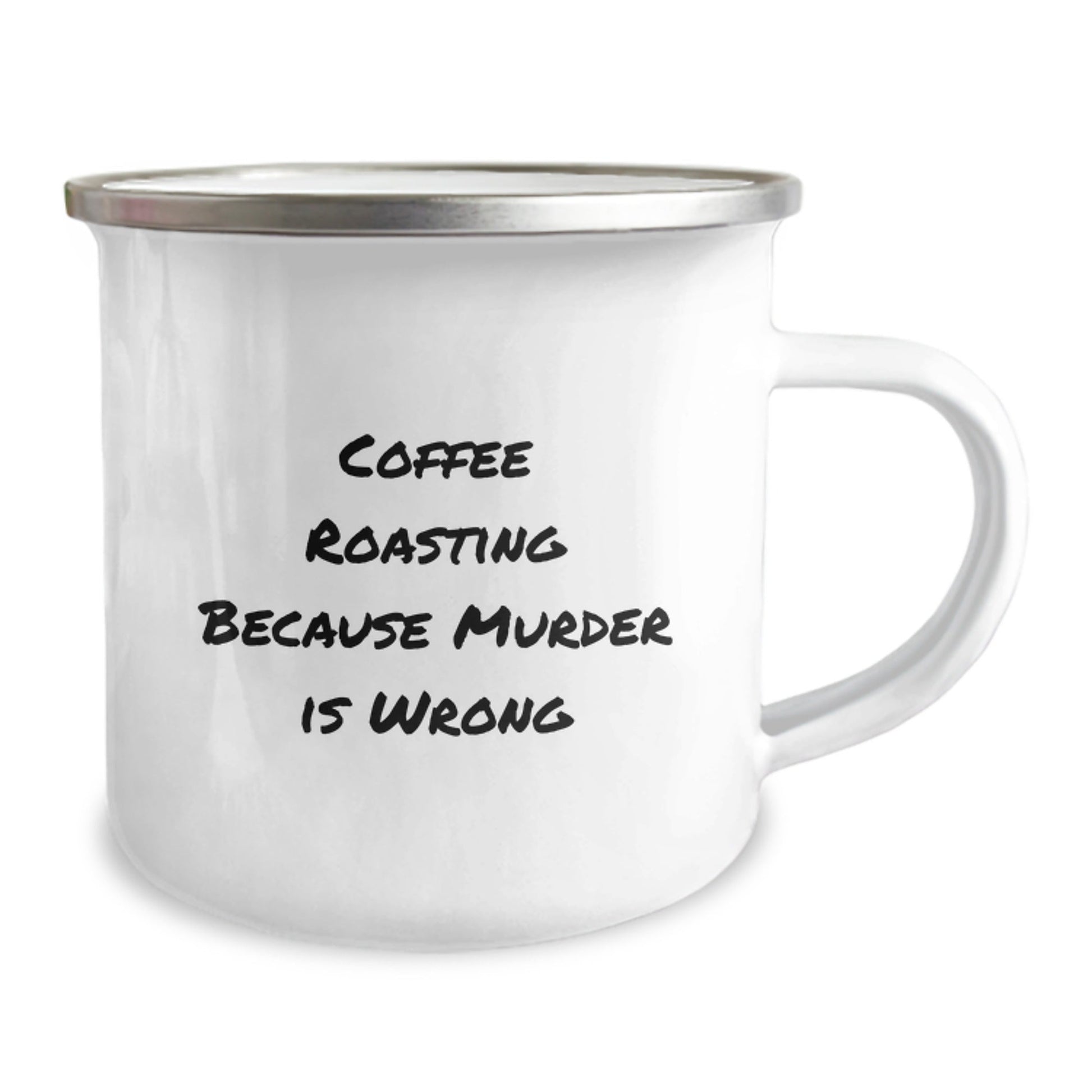 Funny Coffee Roasting Gifts for Men, Camping Mug with Quote Coffee Roasting Because Murder Is Wrong, Graduation Unique Gifts from Family - The Buy Boom