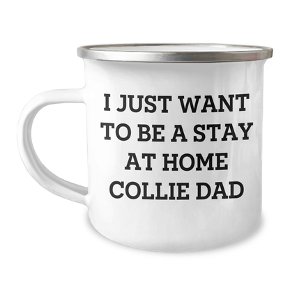 Funny Collie Dog Gifts from Dad to Be a Stay at Home Collie Dad, Camping Mug for Men, Unique Father's Day Unique Gifts - The Buy Boom