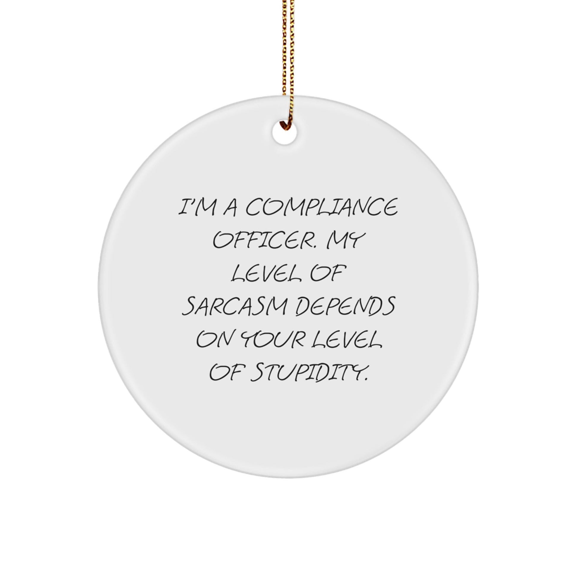 Funny Compliance Officer Christmas Unique Gifts from Friends, Circle Ornament, Sarcasm Humor, Gifts for Compliance Officers - The Buy Boom