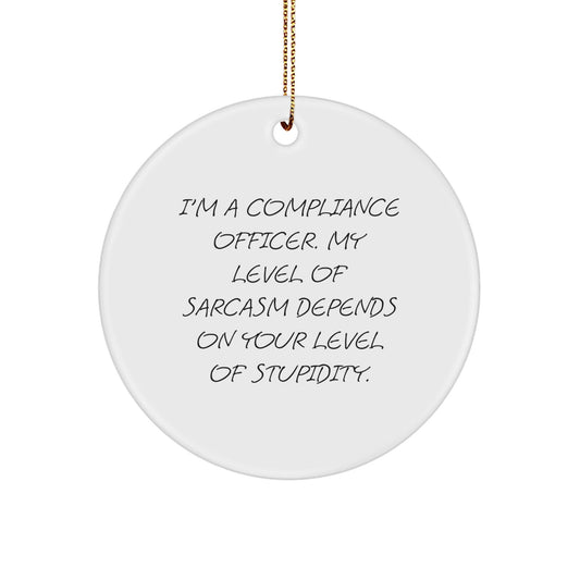 Funny Compliance Officer Christmas Unique Gifts from Friends, Circle Ornament, Sarcasm Humor, Gifts for Compliance Officers - The Buy Boom