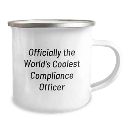 Funny Compliance Officer Gifts from Friends for Graduation Unique Gifts - Officially The World's Coolest Compliance Officer Camping Mug - The Buy Boom