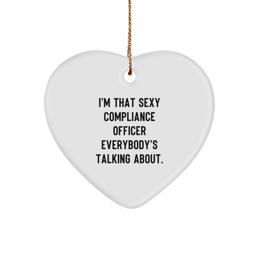 Funny Compliance Officer Heart Ornament Gift from Friends for Christmas - The Buy Boom