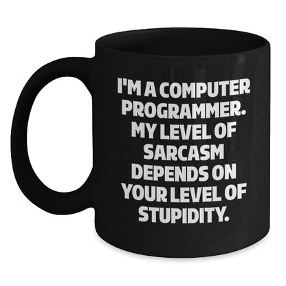 Funny Computer Programmer Christmas Unique Gifts, Gifts from Friends to Computer Programmer, Black Coffee Mug for Computer Programmer, I'm a Computer Programmer Mug - The Buy Boom