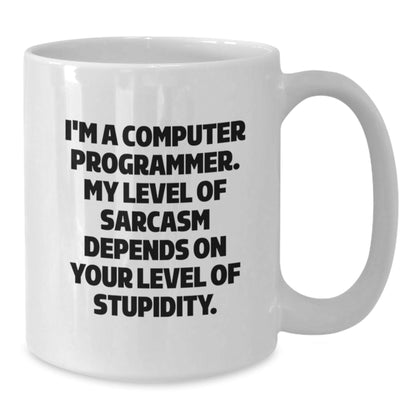 Funny Computer Programmer Gifts from Friends for Men - White Coffee Mug, Sarcasm Quote, Christmas Unique - The Buy Boom