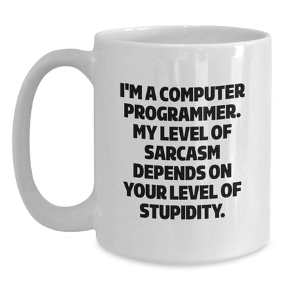 Funny Computer Programmer Gifts from Friends for Men - White Coffee Mug, Sarcasm Quote, Christmas Unique - The Buy Boom