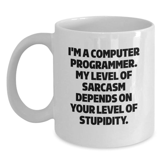 Funny Computer Programmer Gifts from Friends for Men - White Coffee Mug, Sarcasm Quote, Christmas Unique - The Buy Boom