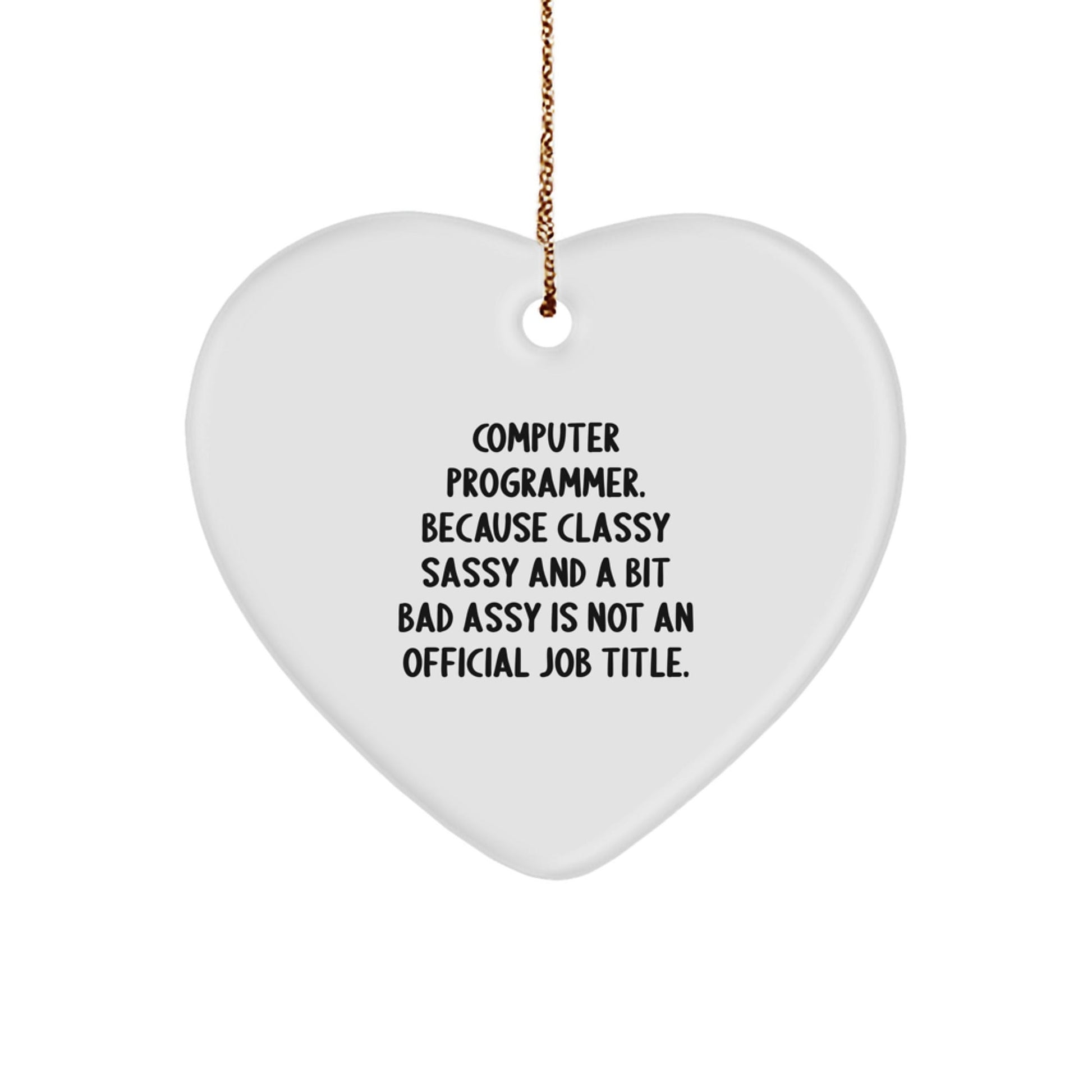 Funny Computer Programmer Heart Ornament Gift for Him, Unique Christmas Decor from Friends and Family, Heartfelt Quotes for Men and Women - The Buy Boom