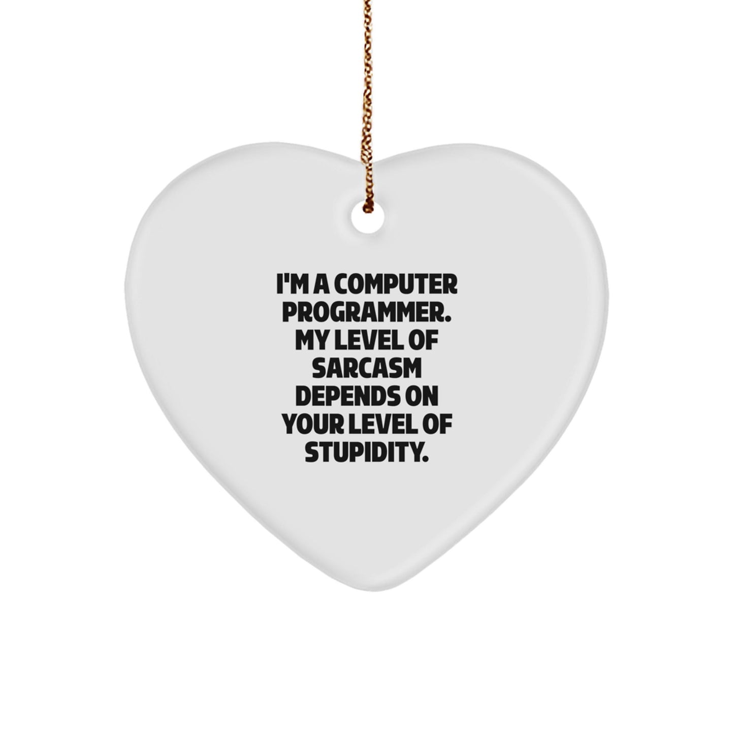 Funny Computer Programmer Heart Ornament Gifts from Friends for Christmas - Sarcasm Humor - The Buy Boom