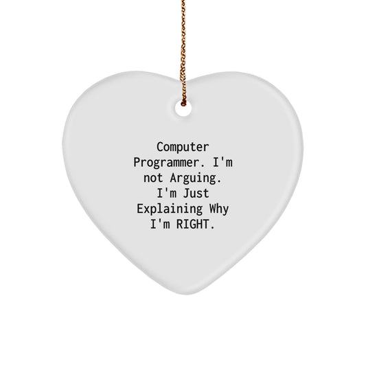 Funny Computer Programmer Heart Ornaments for Men, Computer Programmer Gifts from Family, Computer Programmer Unique Christmas Unique Gifts - The Buy Boom