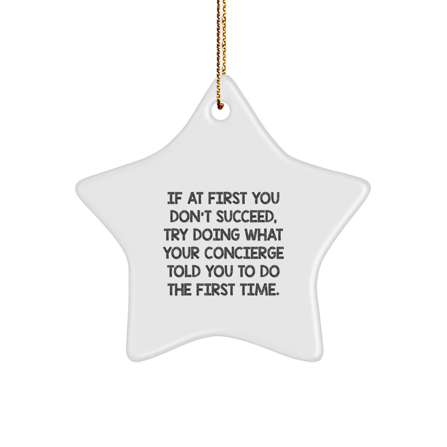Funny Concierge Gifts from Friends, Christmas Unique Star Ornament for Concierge, Inspirational Quote - The Buy Boom