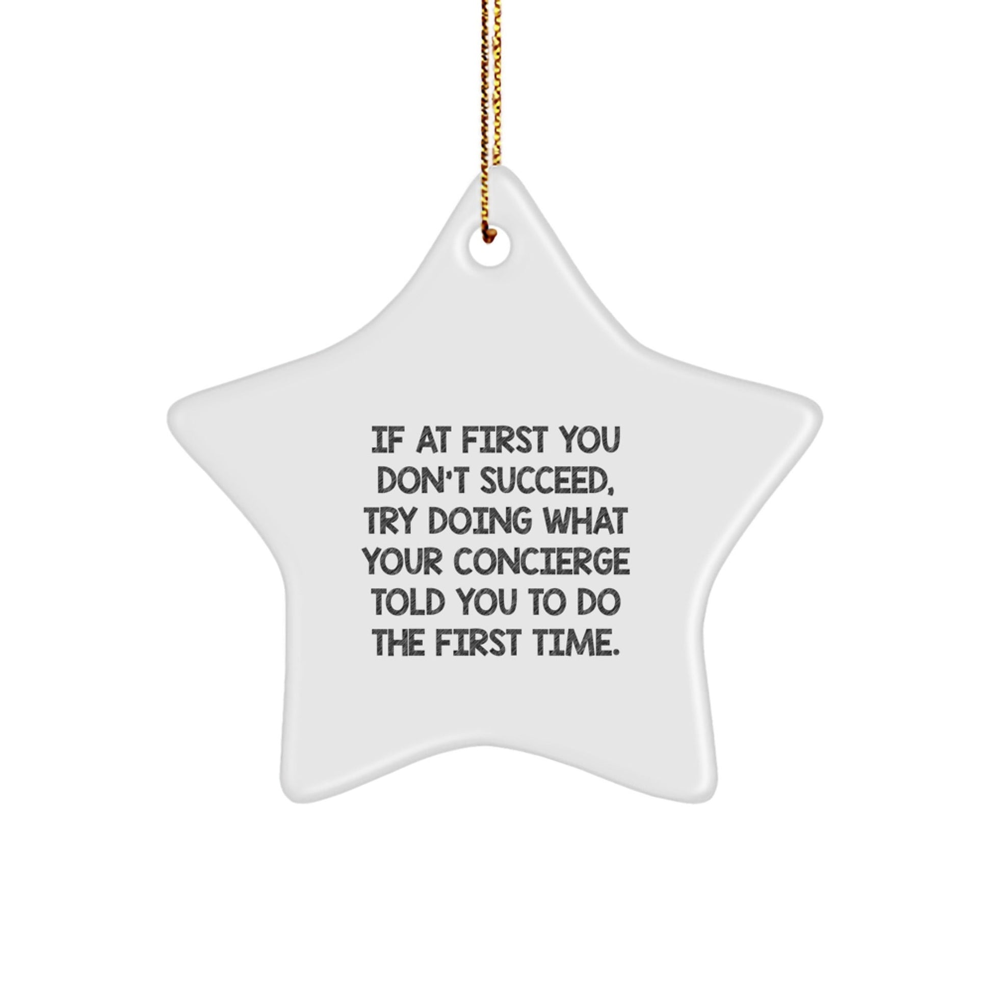 Funny Concierge Gifts from Friends, Christmas Unique Star Ornament for Concierge, Inspirational Quote - The Buy Boom