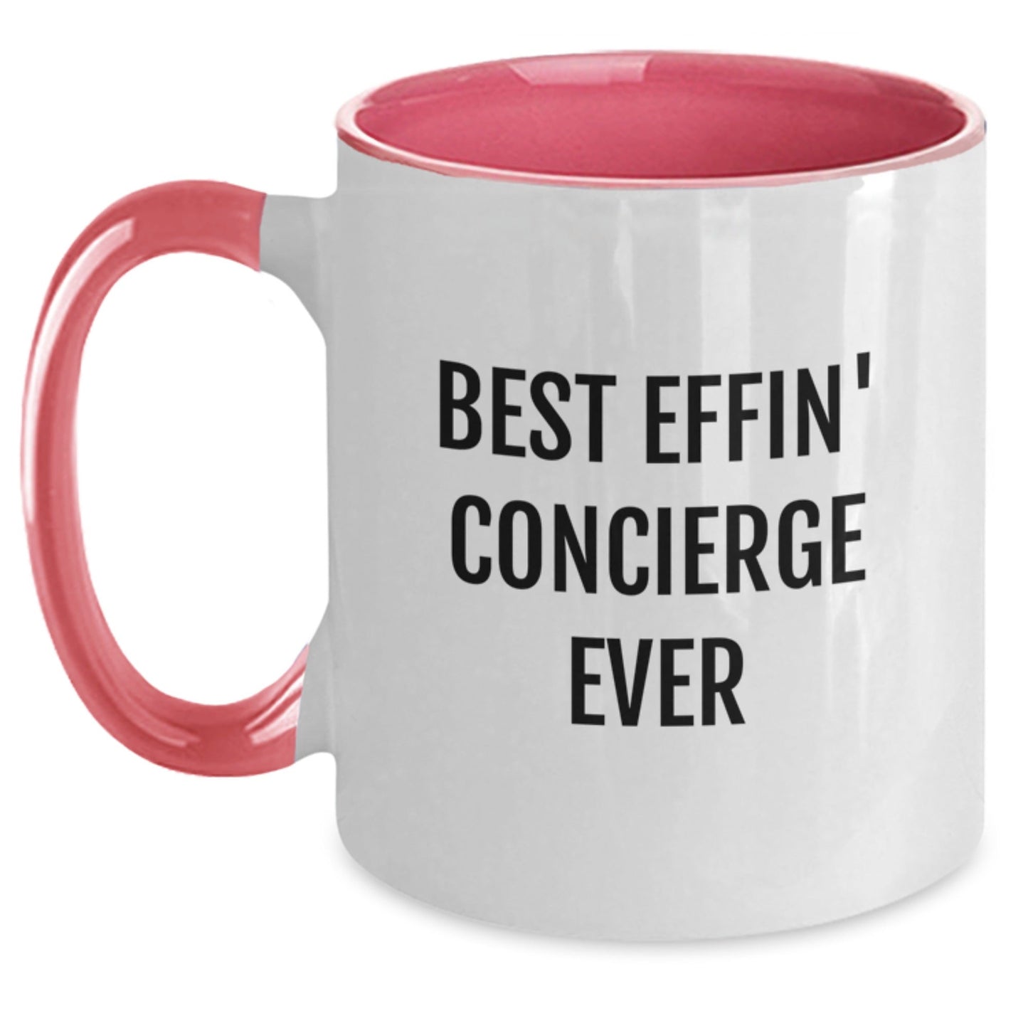 Funny Concierge Gifts from Men to Women - 'Best Effin' Concierge Ever' Two Tone Coffee Mug for Christmas Unique Presents - The Buy Boom
