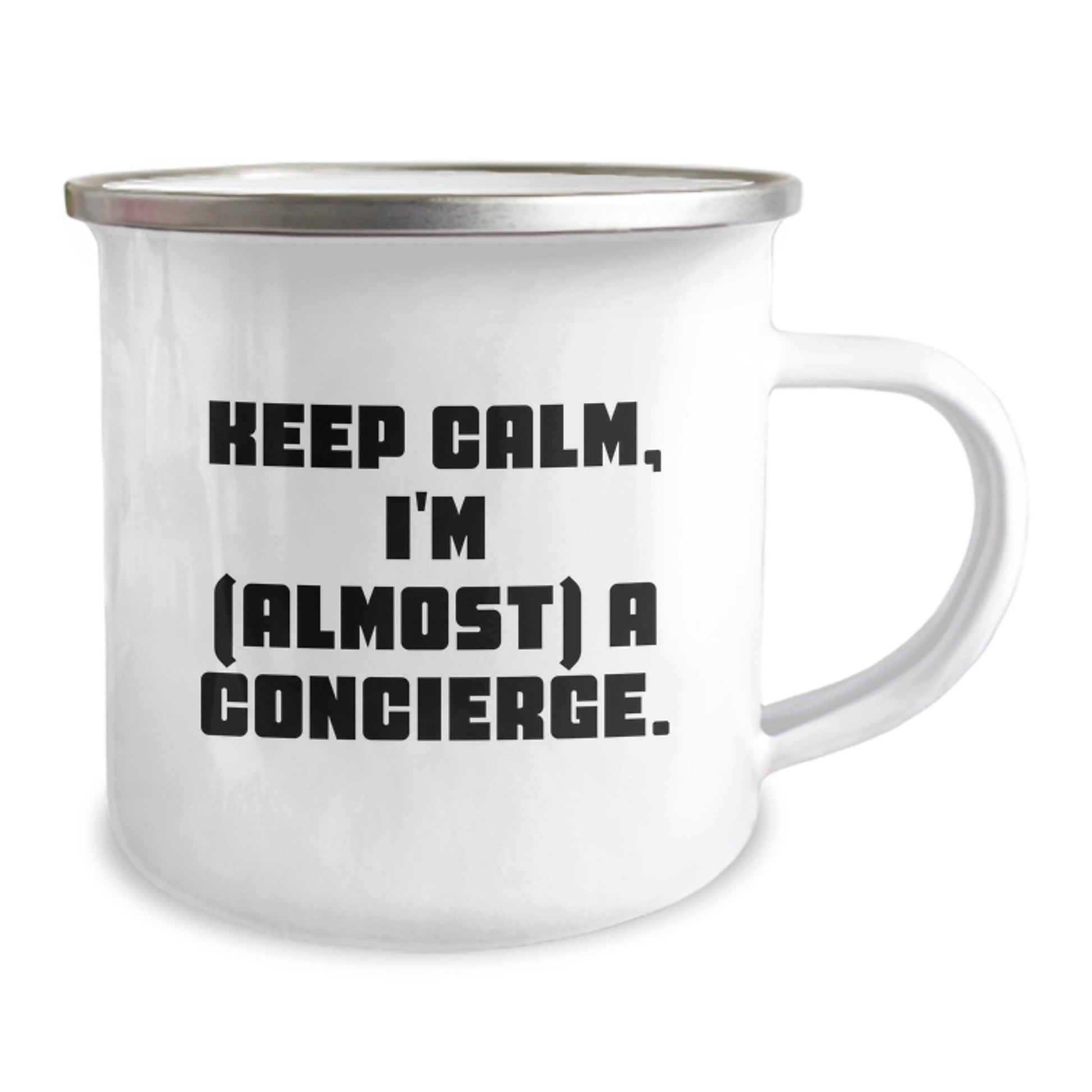 Funny Concierge Gifts - Keep Calm I'm (almost) A Concierge, Unique Camping Mug for Men Women Friends Family, Best Christmas Unique Gifts from Men to Concierge, Men Women Friends Family - The Buy Boom