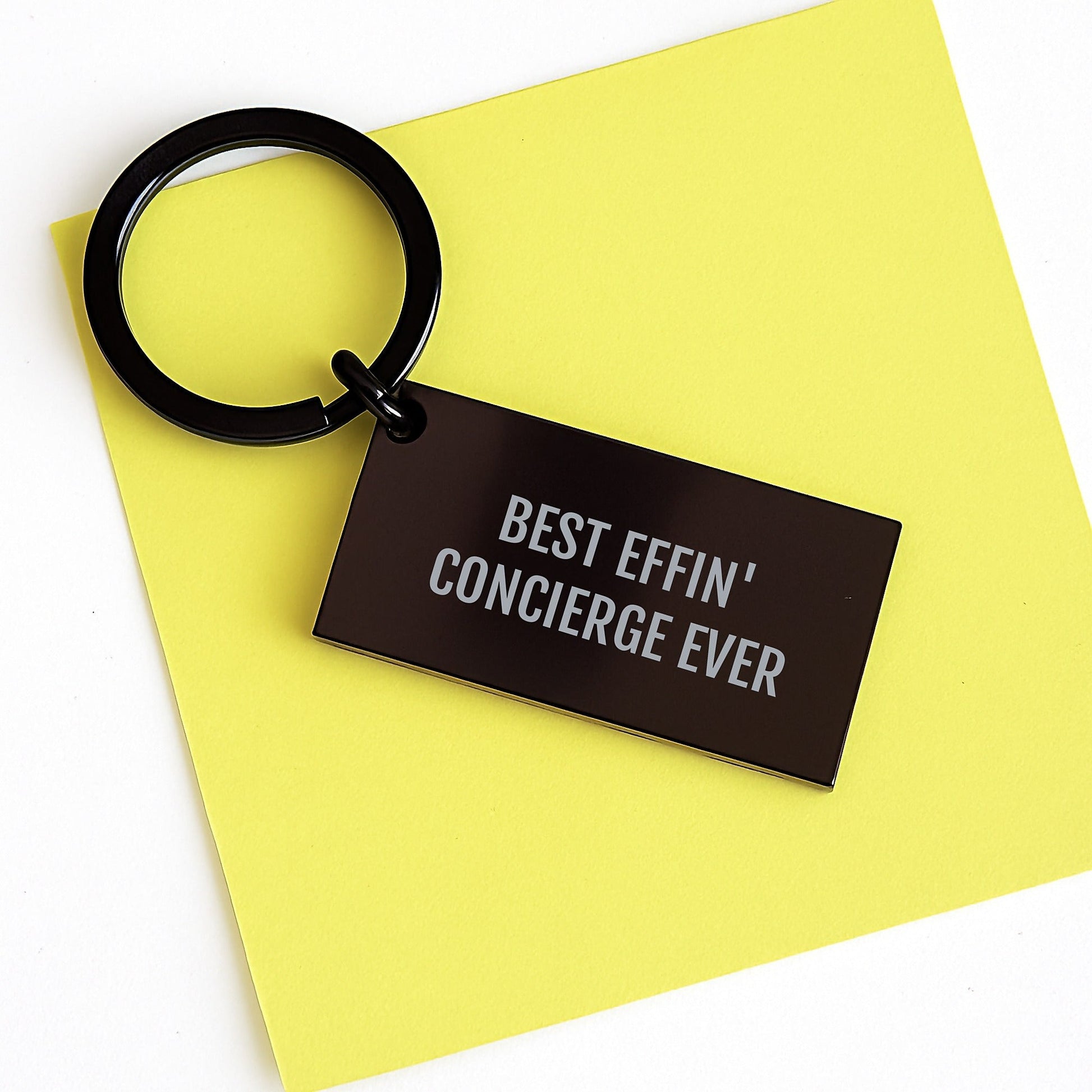 Funny Concierge Keychain Gifts from Friends and Family for Men or Women - Best Effin' Concierge Ever Quote - The Buy Boom