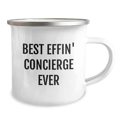 Funny Concierge Quotes Gifts from Friends for Men Camping Mug - Best Effin' Concierge Ever, Unique Christmas Unique Gifts - The Buy Boom