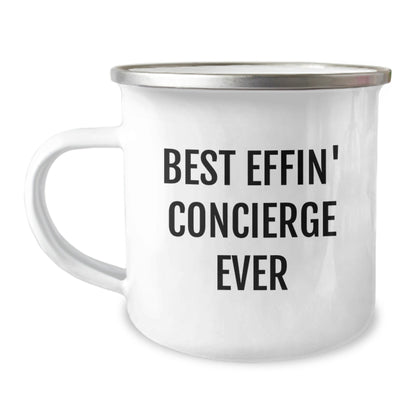 Funny Concierge Quotes Gifts from Friends for Men Camping Mug - Best Effin' Concierge Ever, Unique Christmas Unique Gifts - The Buy Boom